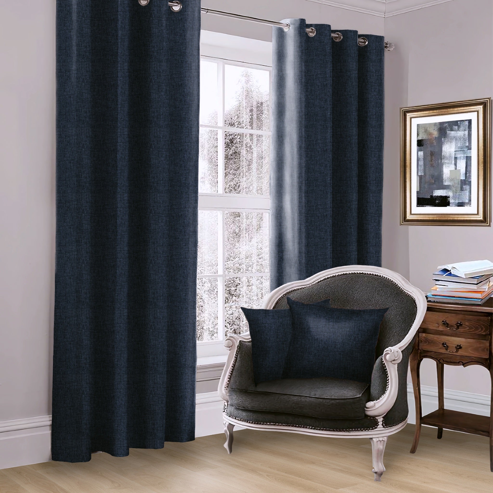 Pure Chenille Blackout Eyelet-Navy