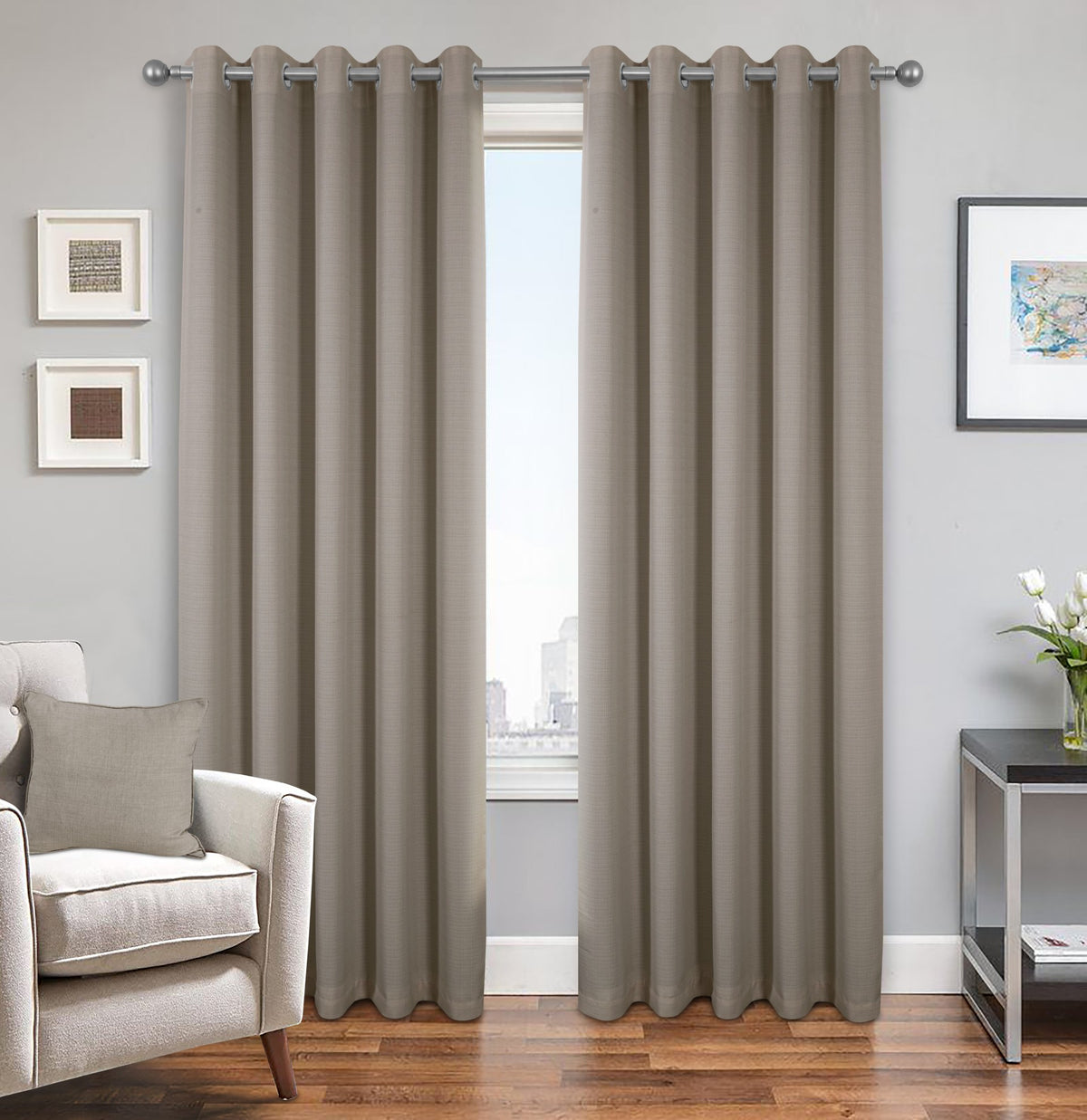 Shady Eyelet Black Out Curtains | Shady Taupe