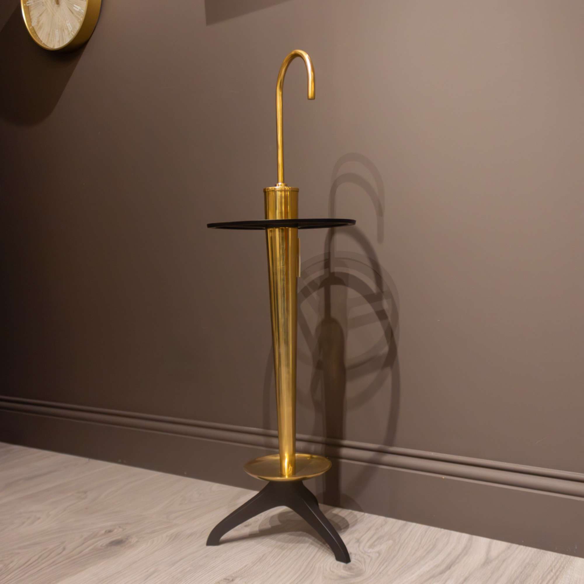 Anya Umbrella Stand 93cm Antique Brass/Black