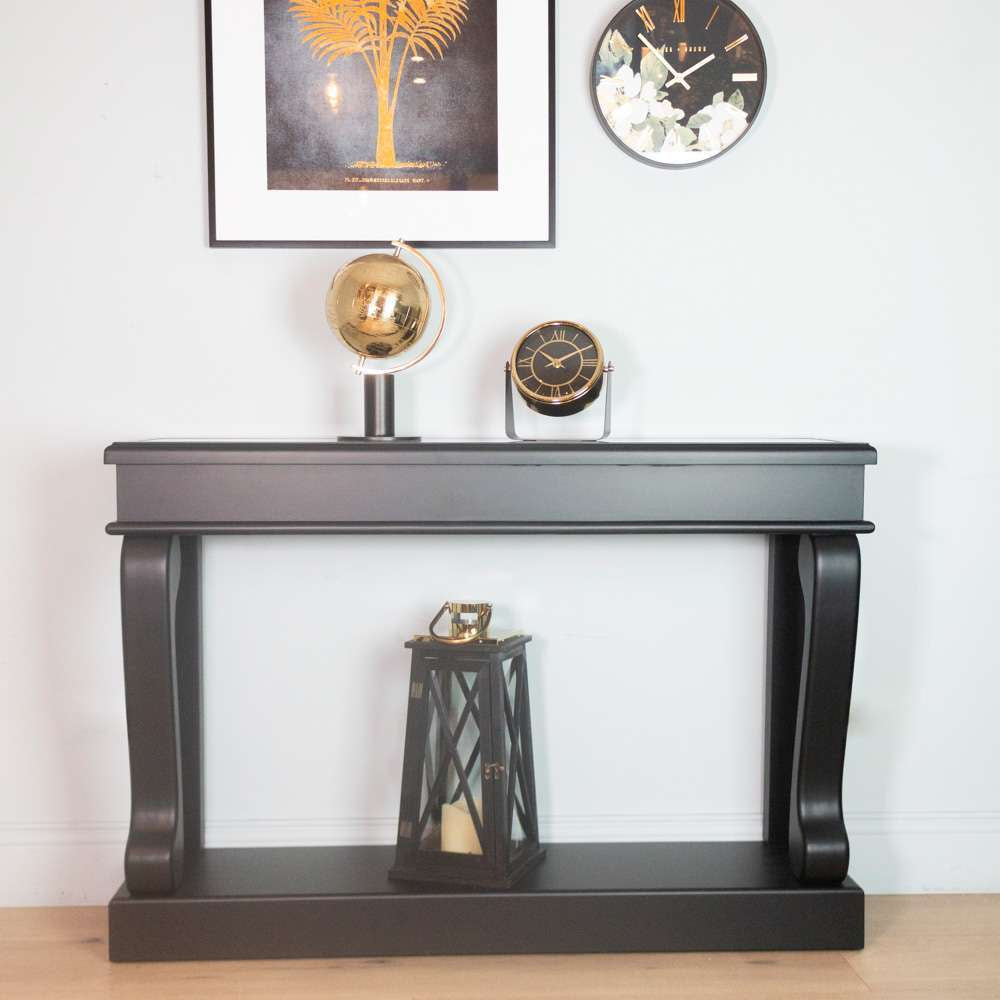 Scroll Black Grey Console Table