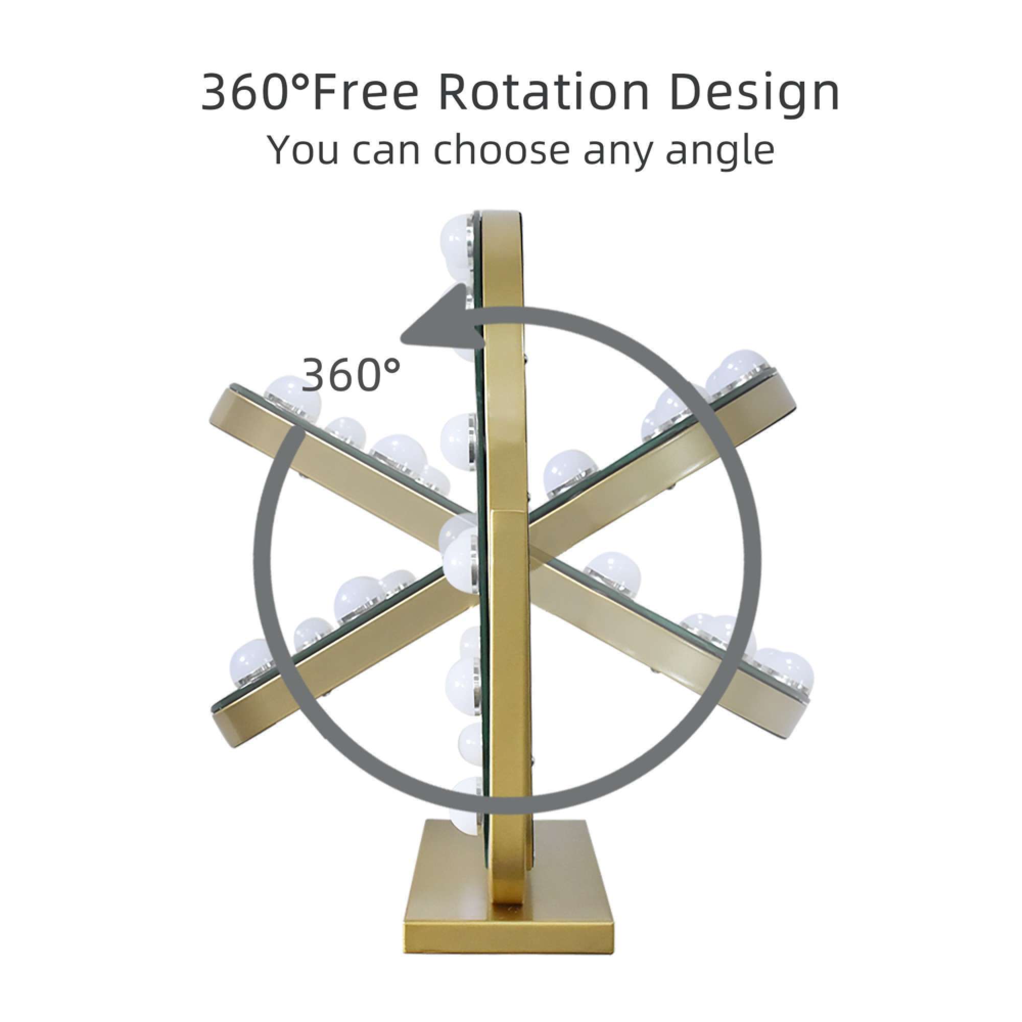 Hollywood Bulb Arch Vanity Mirror Gold 40 x 30cm