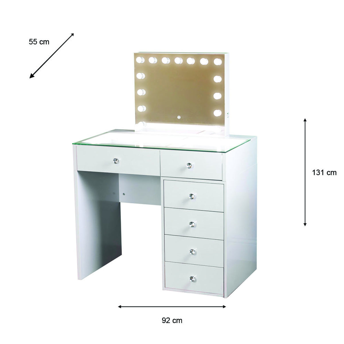 Erika Hollywood Dressing Table Bluetooth 92cm