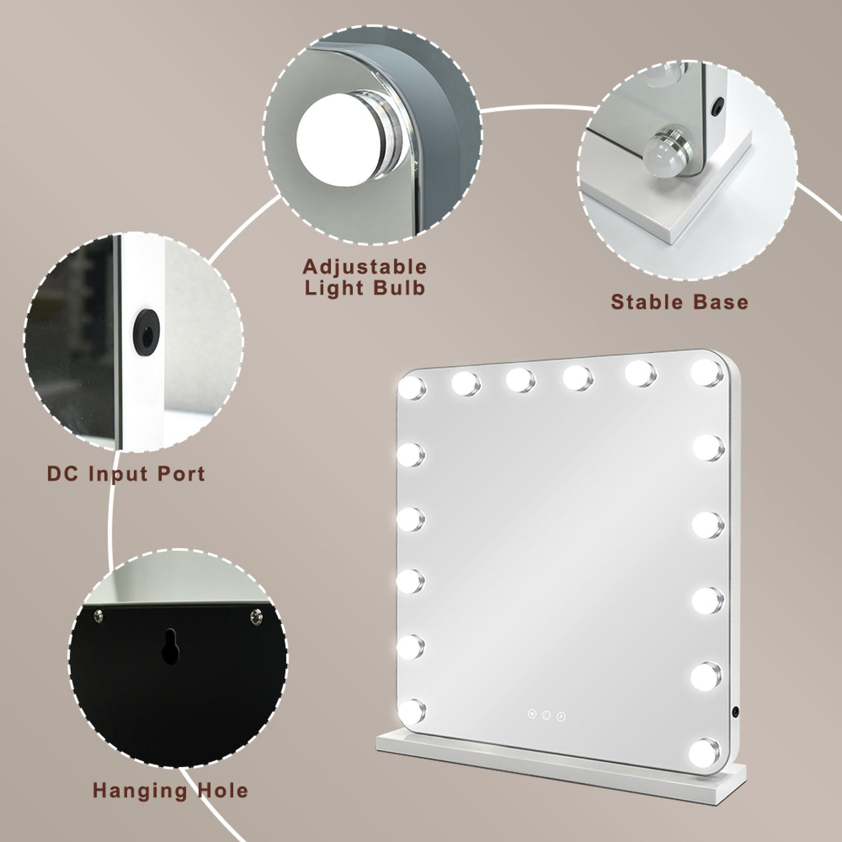 Hollywood Mirror White 58cm