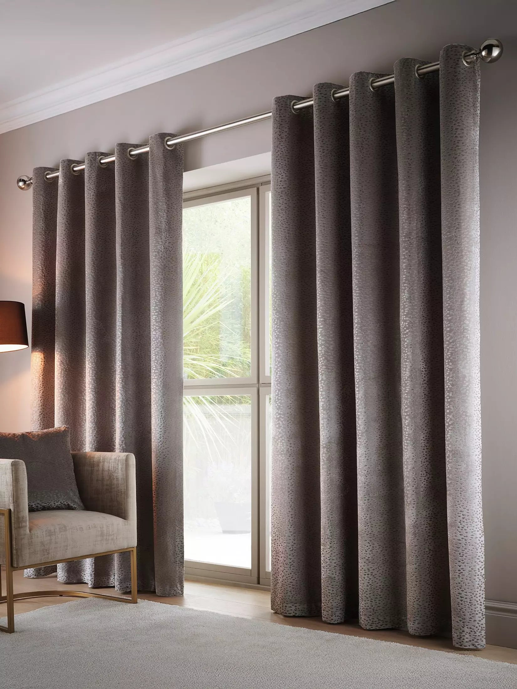 Studio G Vienna Stone Eyelet Curtains 90x90cm