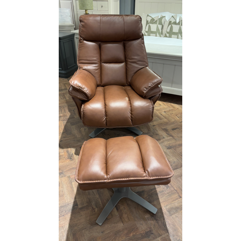 Cologne Power Recliner & Stool