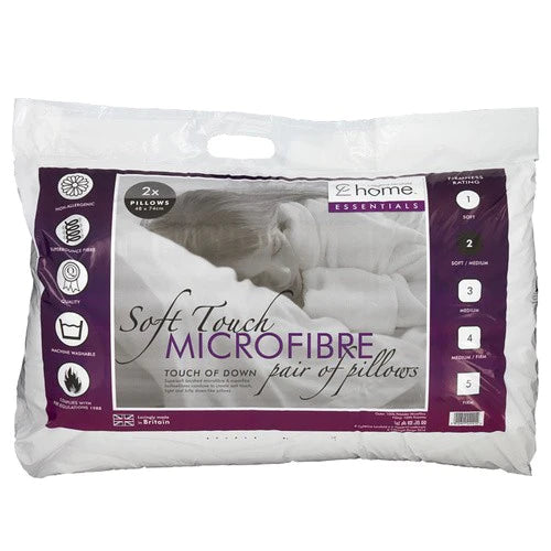 Catherine Lansfield Extra Fill Hollowfibre Pillows, 2 Pack