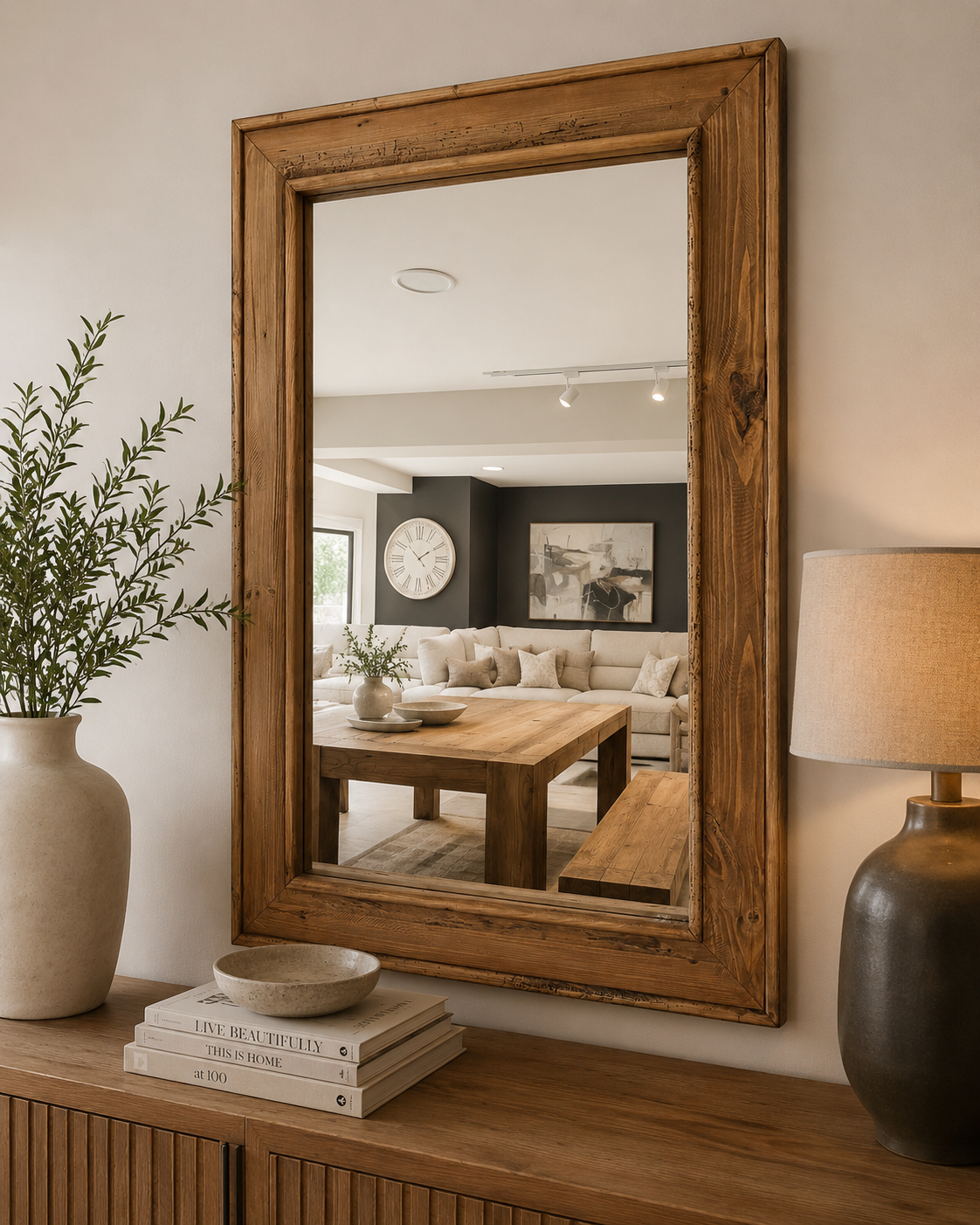 Barnwood Leaner Mirror