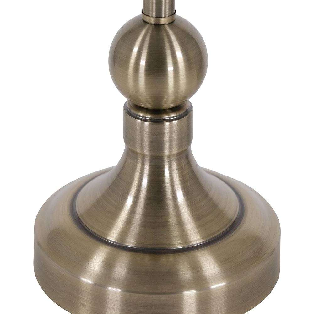 Gold Buffet Lamp with Beige Grey Shade