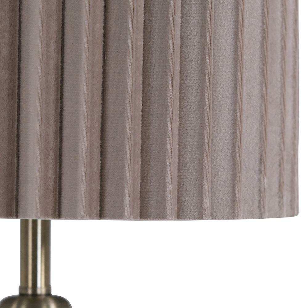 Gold Buffet Lamp with Beige Grey Shade