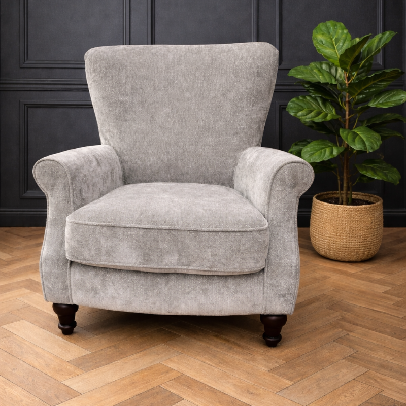 Westland Chenille Grey Armchair