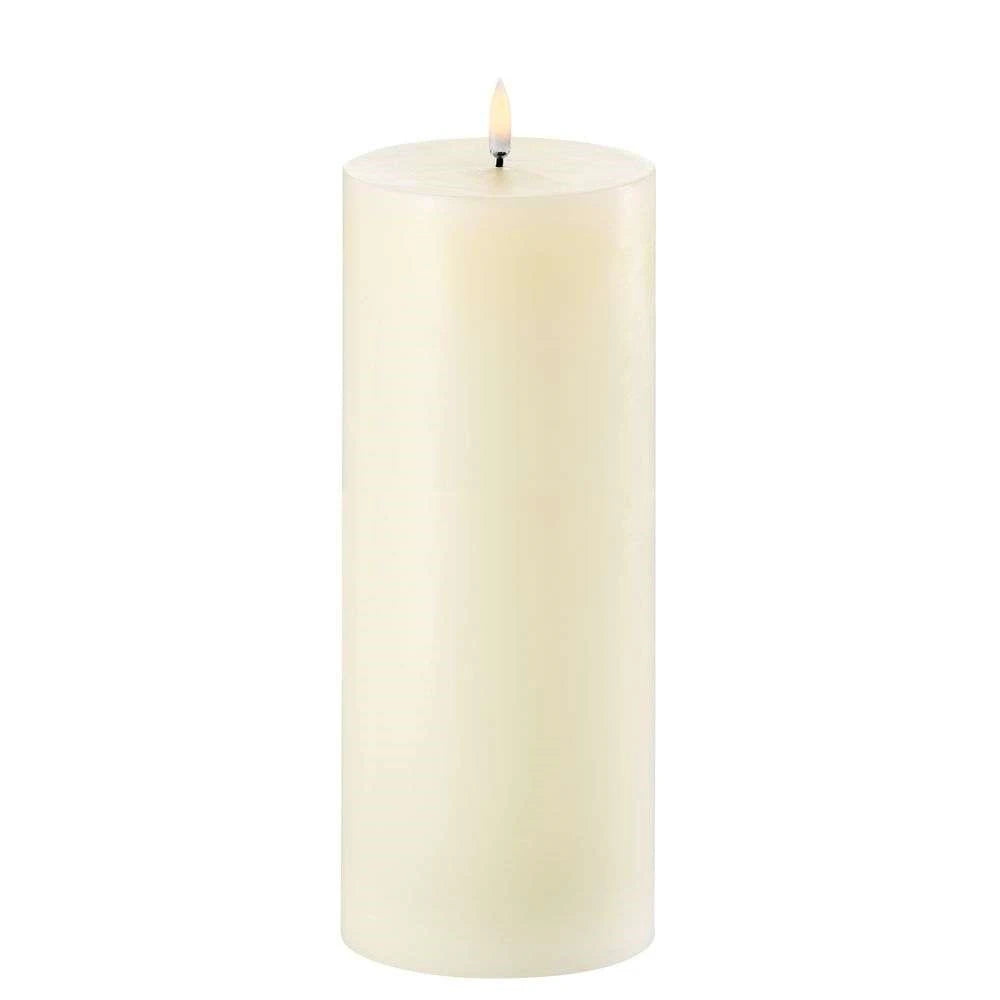 Uyuni Wax Battery Operated Pillar Candle Ivory 10.1 x 23.1cm