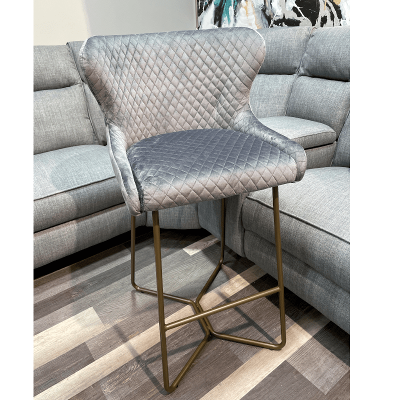 Millie Grey Barstools with Brass Legs