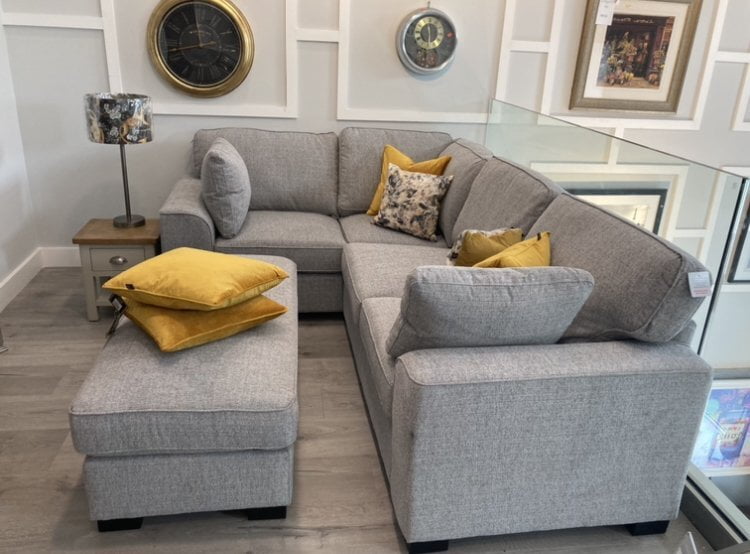 Sheldon Grey Corner Sofa Right Arm