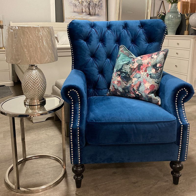 Avalon Queen Anne Chair Navy Chair