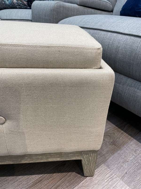 Tea Tray Double Storage Linen Footstool