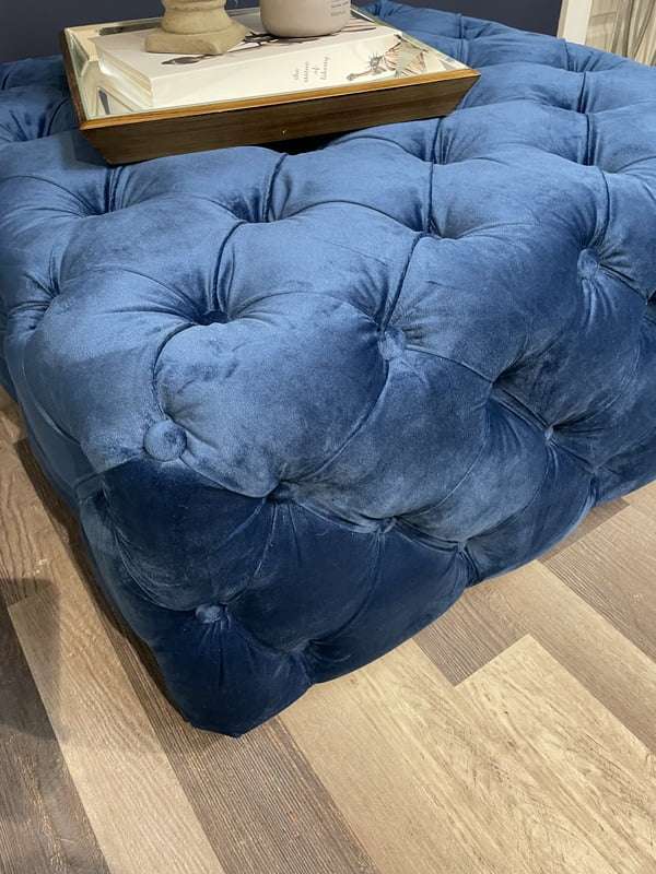 Banquette Navy Footstool