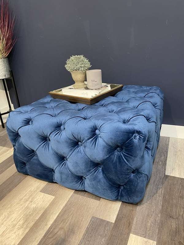 Banquette Navy Footstool