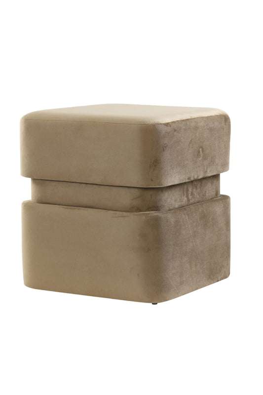 PIAZZA velvet beige stool