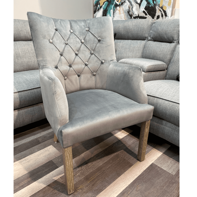 Sarah Grey Velvet Chair