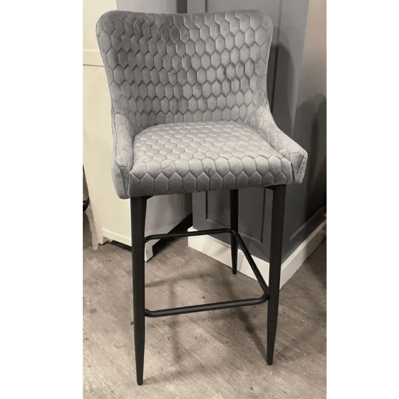 Ottawa Counter Stool Grey Velvet