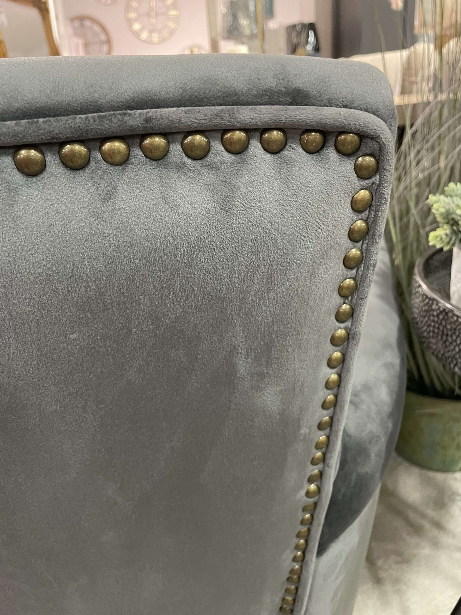 Club Grey Velvet Chair