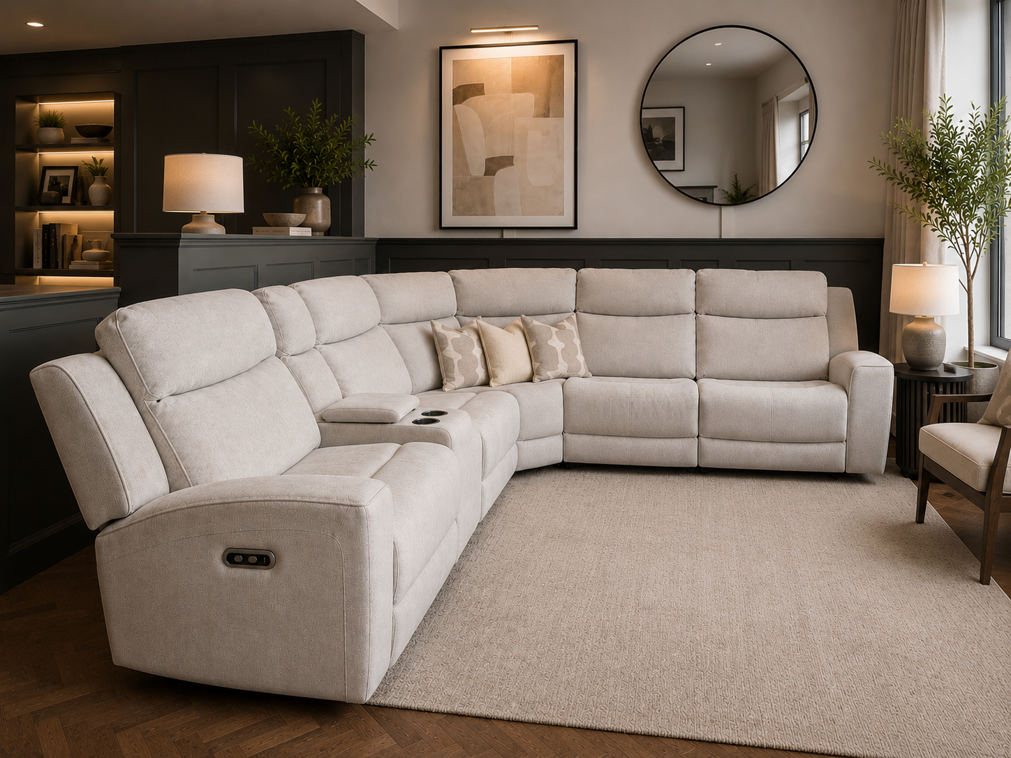 Harlem Corner Electric Recliner Sofa 6 piece