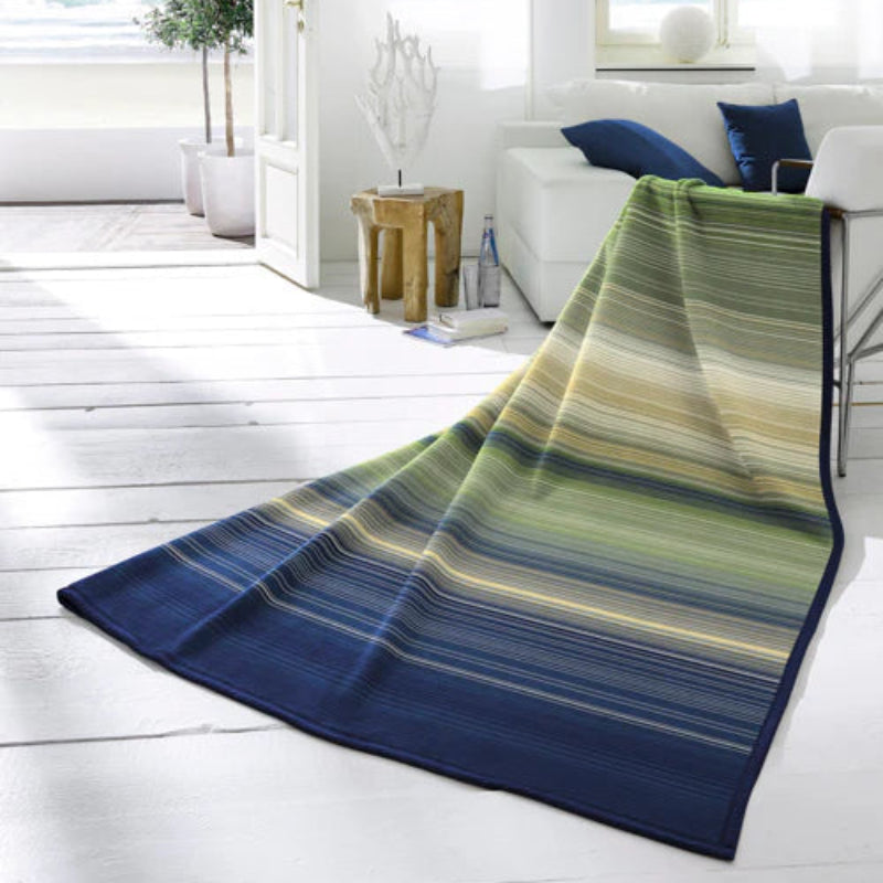 Biederlack Ombre Stripe Throw Green 140X180cm