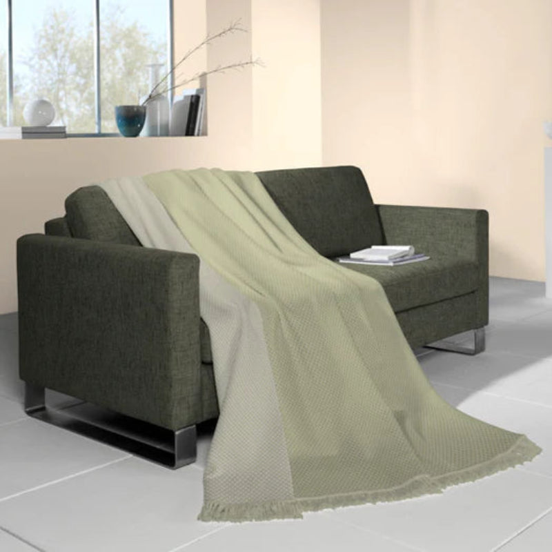 Biederlack Texture Semi Plain Throw - Green 140x180cm