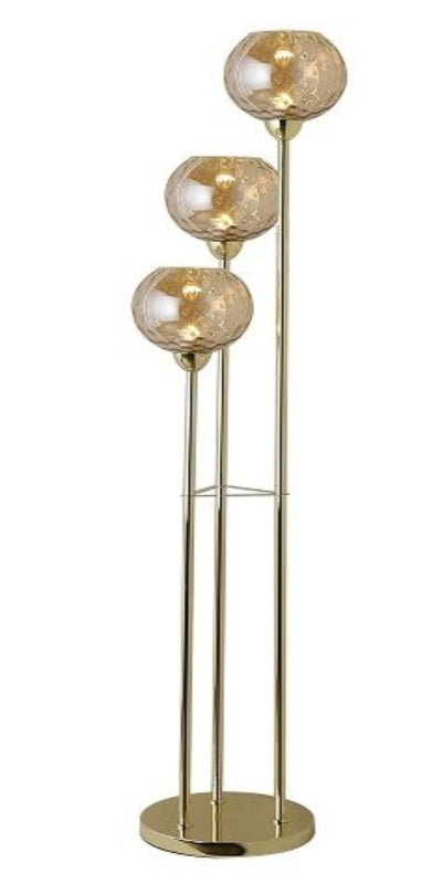 Oita 3 Cognac Glass Shades Floor Lamp