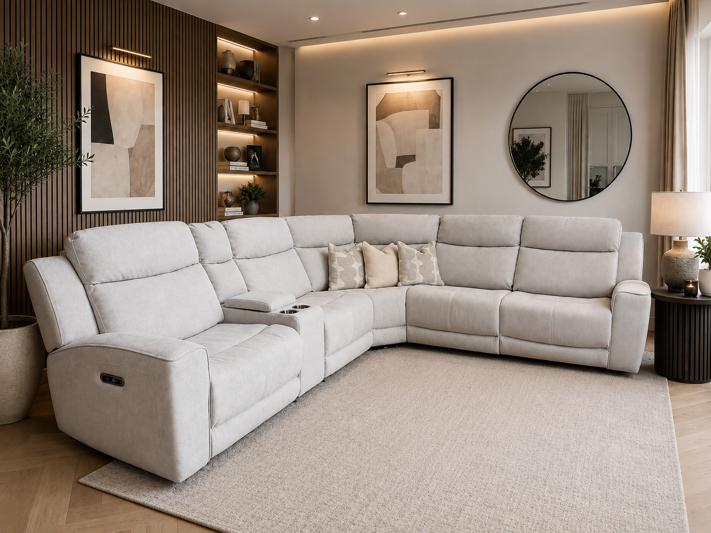 Harlem Corner Electric Recliner Sofa 6 piece