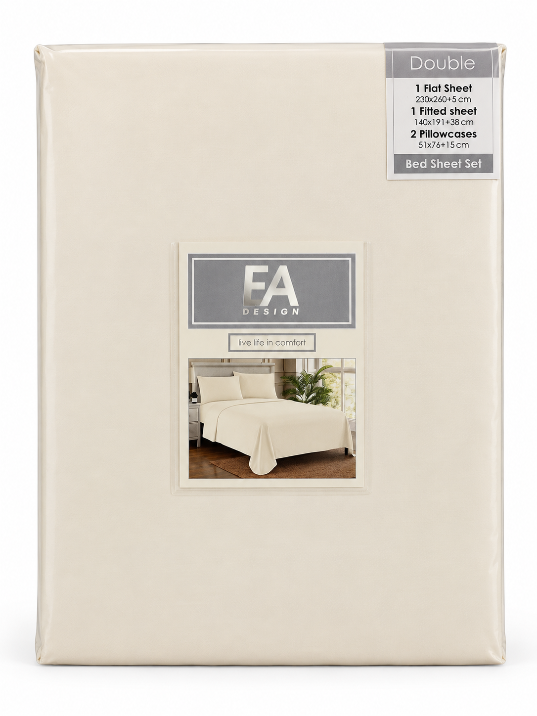 Cream Duvet Set by EA Design | Double