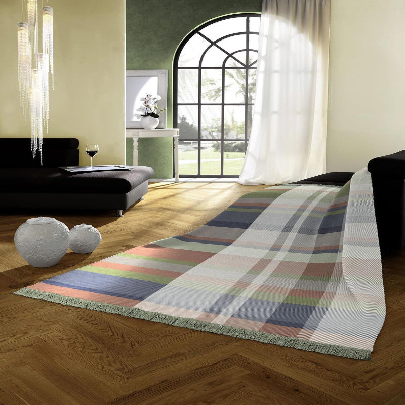 Biederlack Panel Check Green Throw 140x180cm Throw