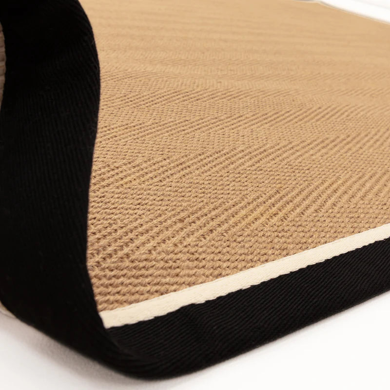 Asiatic Bordo Herringbone Charcoal Cream Runner