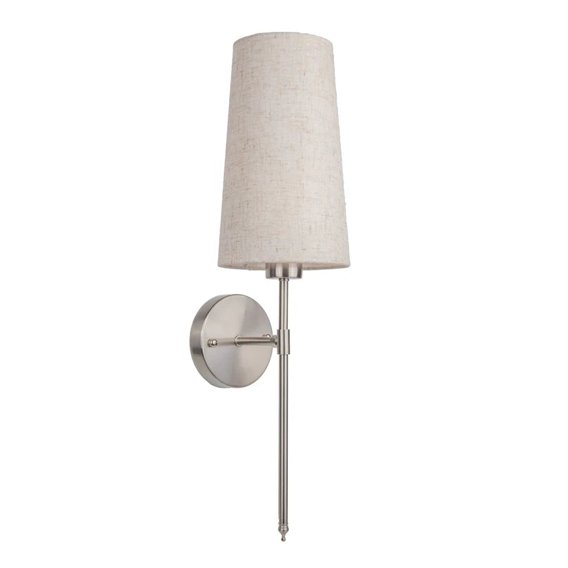 Rechargeable Wall Light Linen Shade, Brushed Nickel