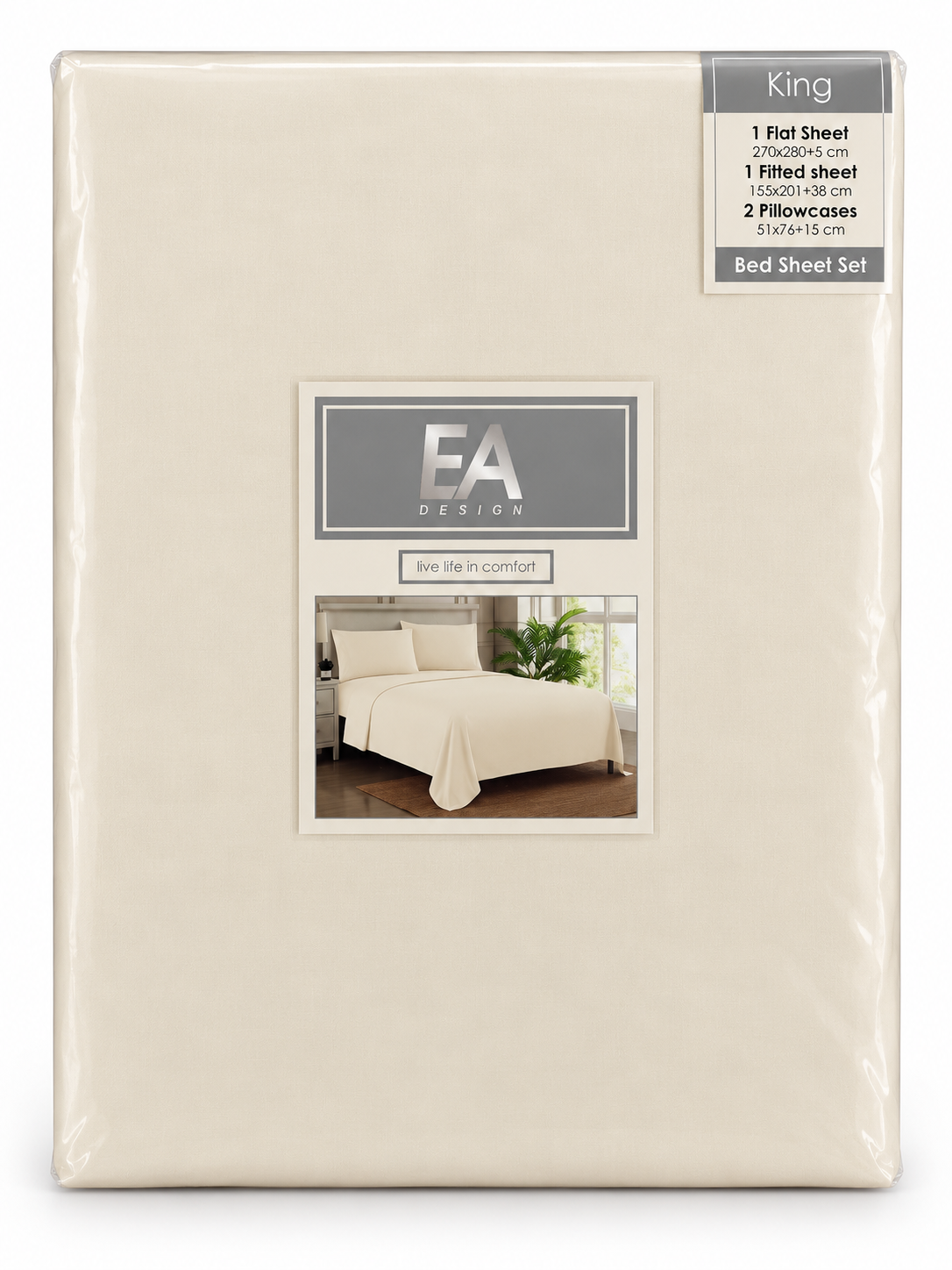 Cream Duvet Set by EA Design | King