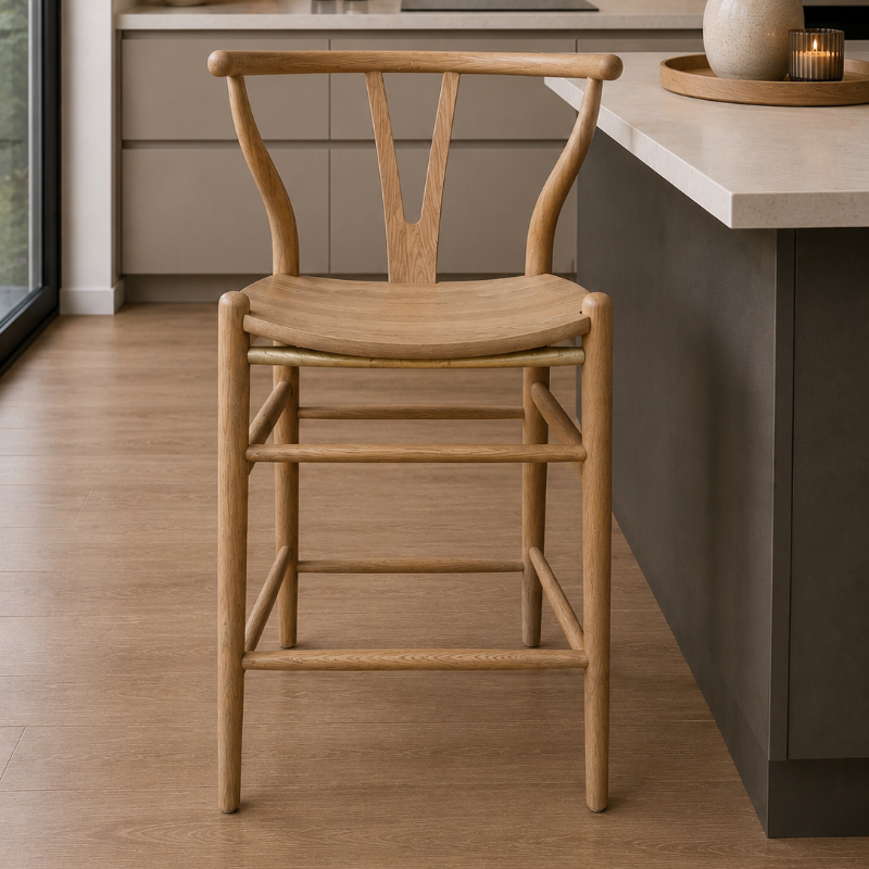 Wishbone Natural Stool