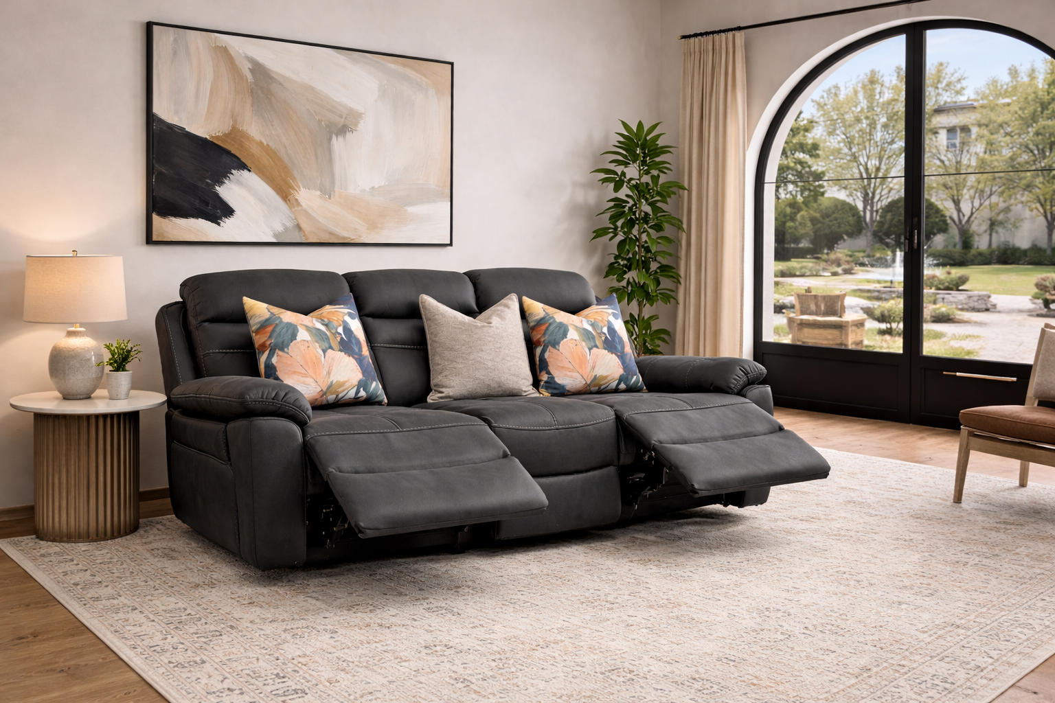 Atlantic 3 Seater Recliner Sofa Grey