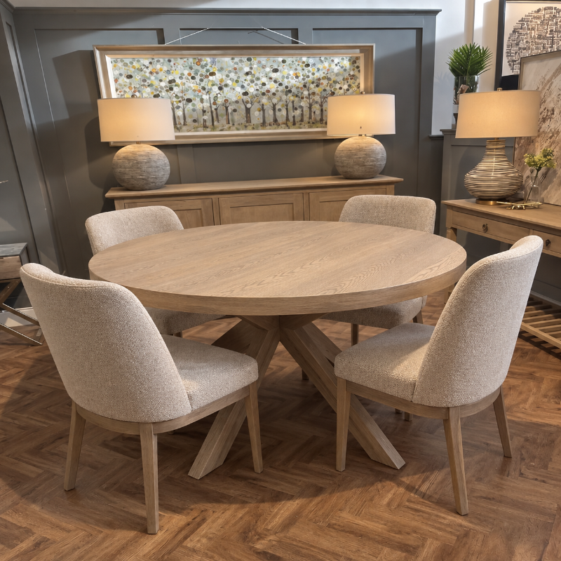 Voyager Round X Leg Dining Table 1.55mtr