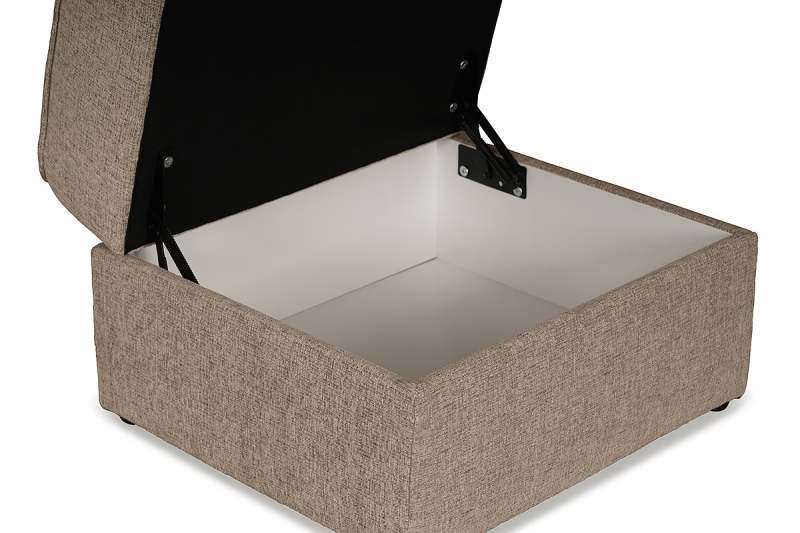 Regent Beige Fabric Storage Stool