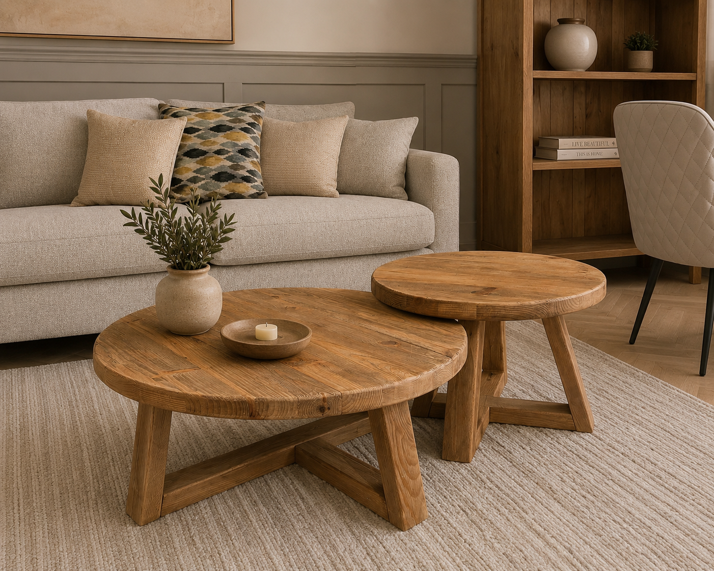 Barnwood Small Round Coffee Tables