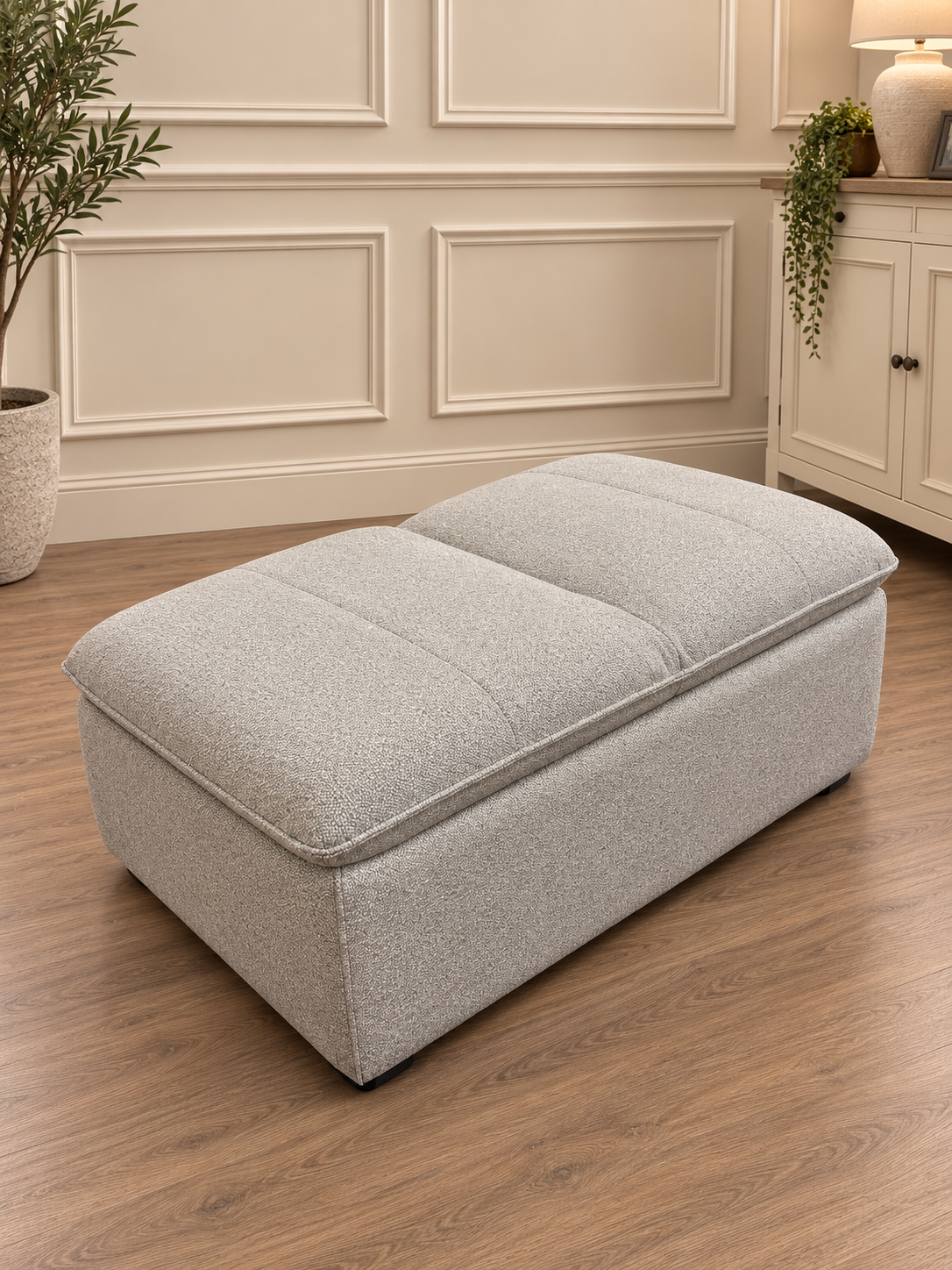 Storage Chair Footstool Champagne