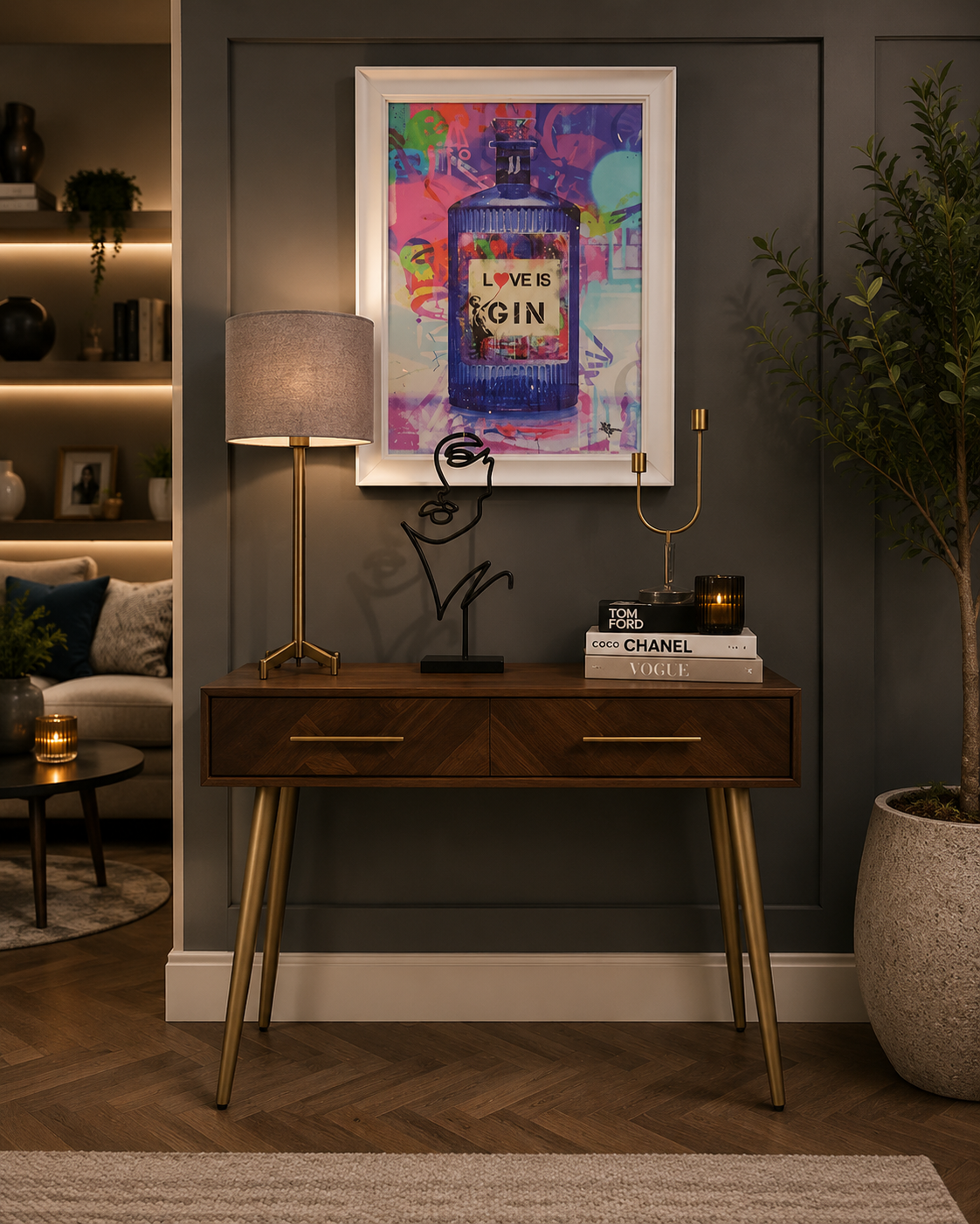 Bergen 2 drawer Console Table