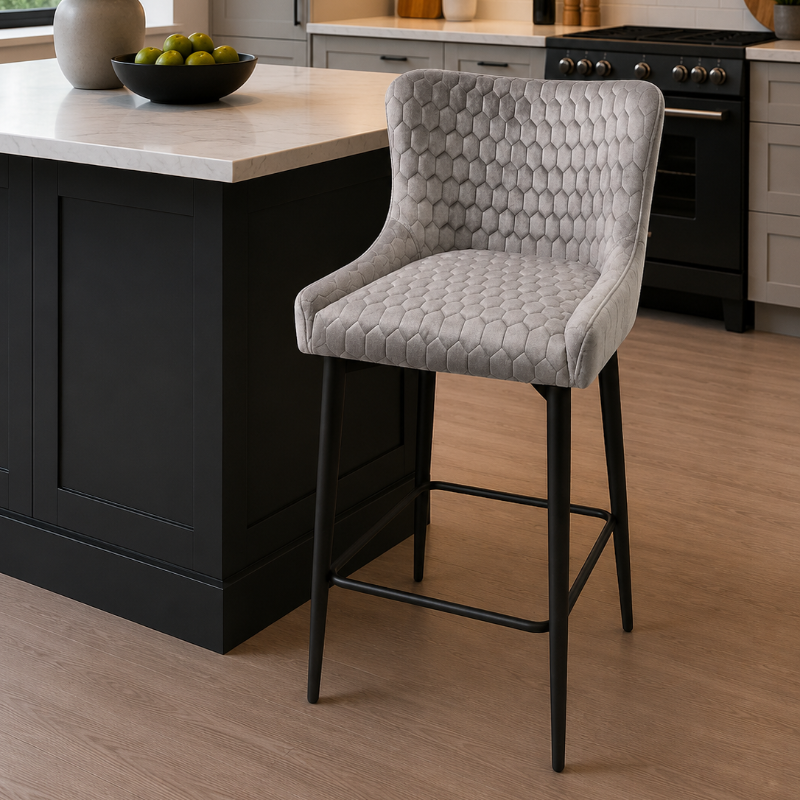 Ottawa Counter Stool Grey Velvet