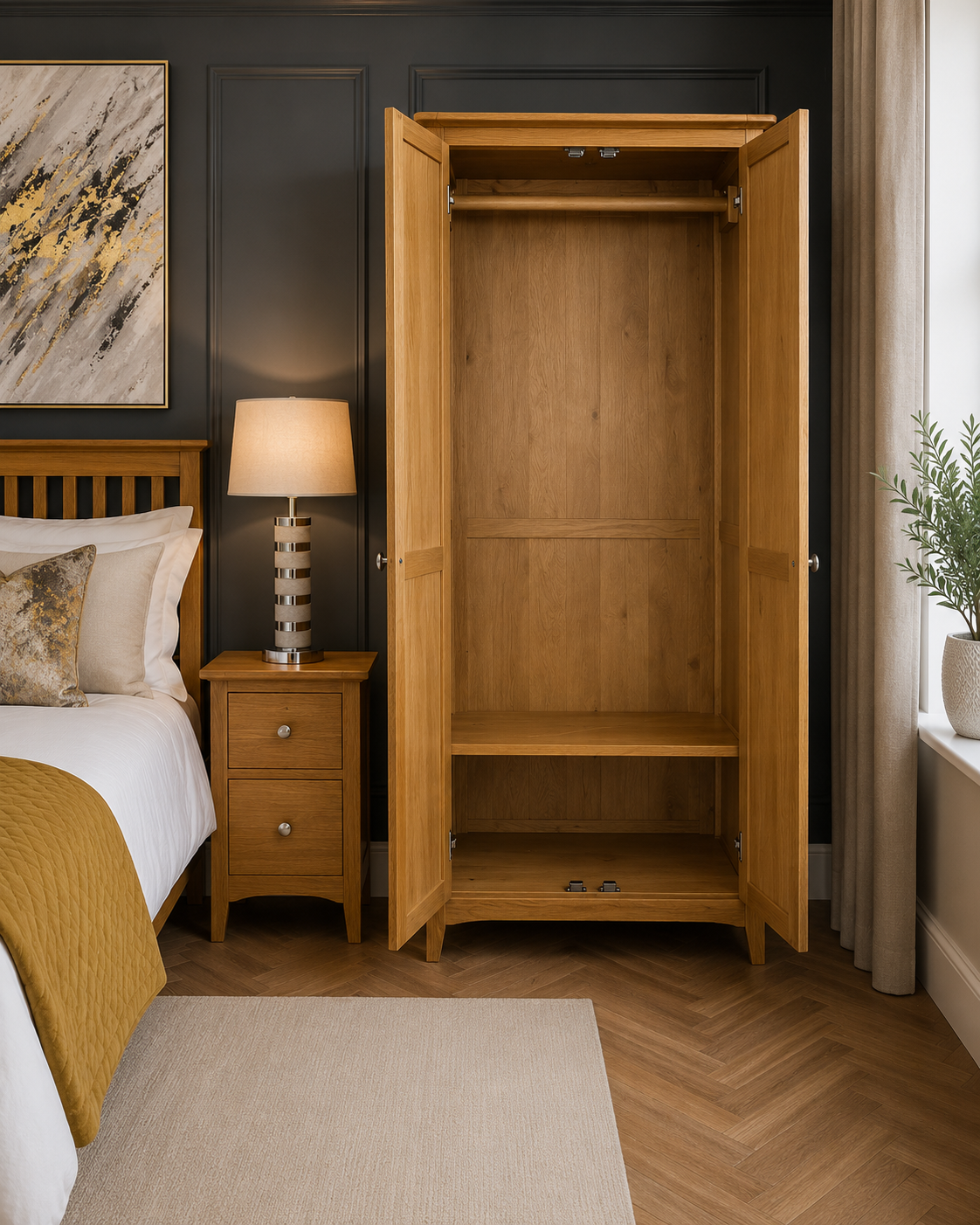 Lagan 2 Door Wardrobe Oak