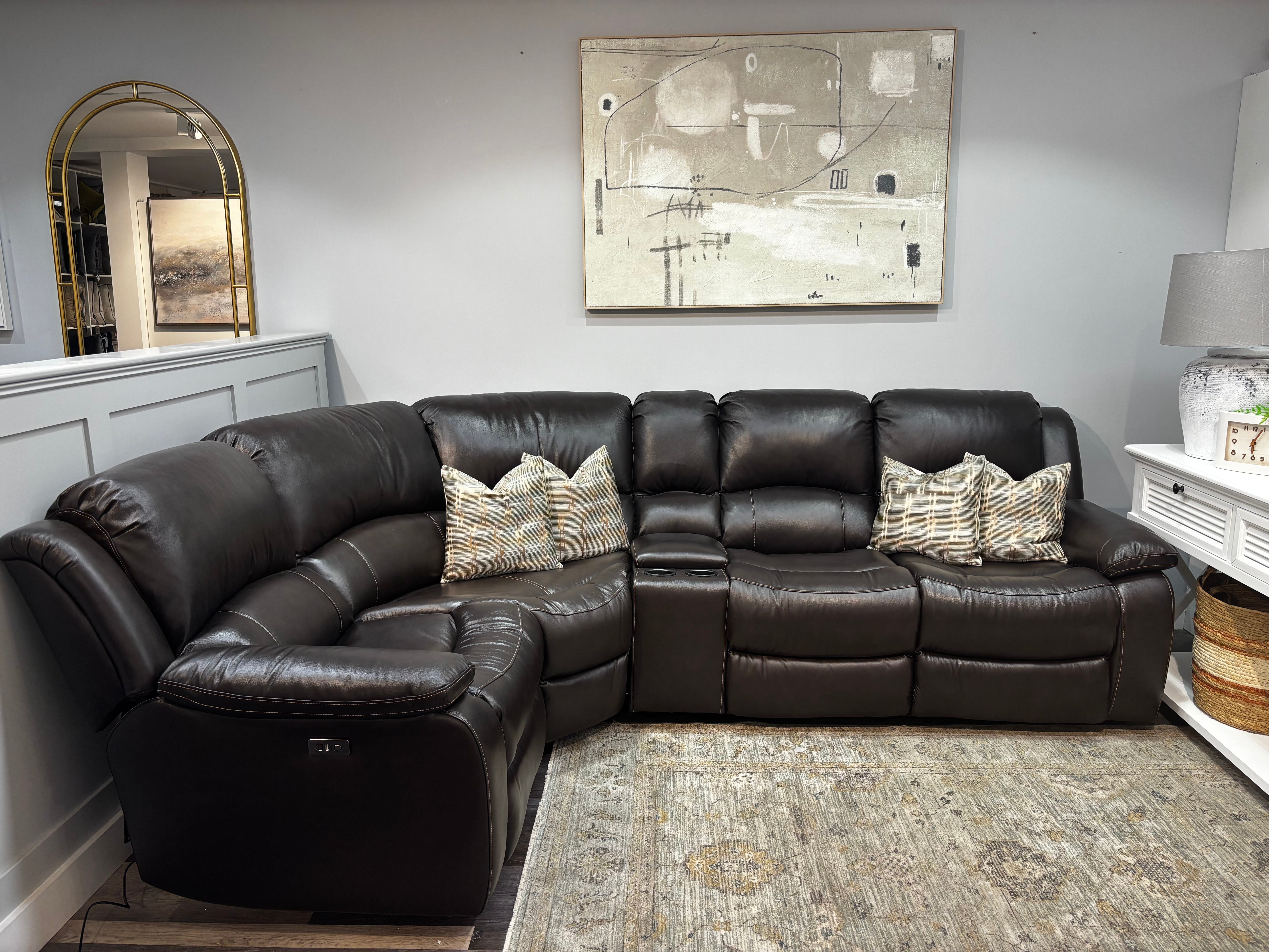 Modular Leather Corner Sofa