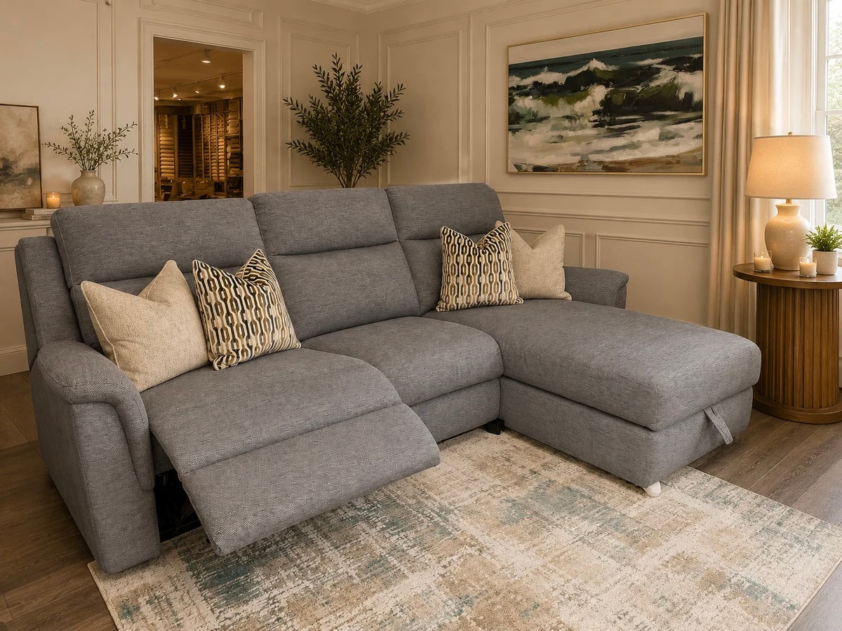 Thomas Right Hand Facing Chaise Electric Sofa with Storage