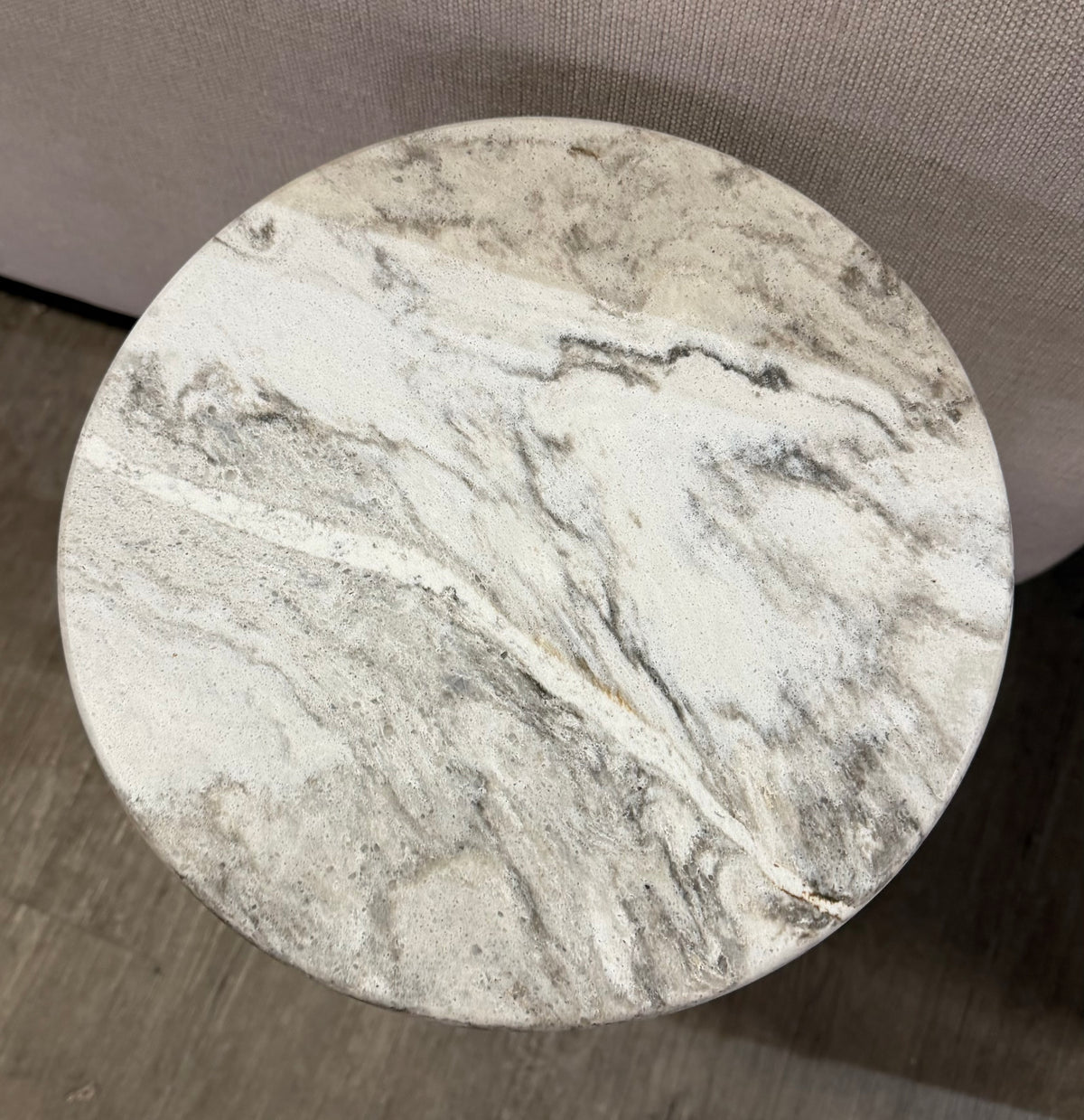 Sol Round Side Table with Marble Top