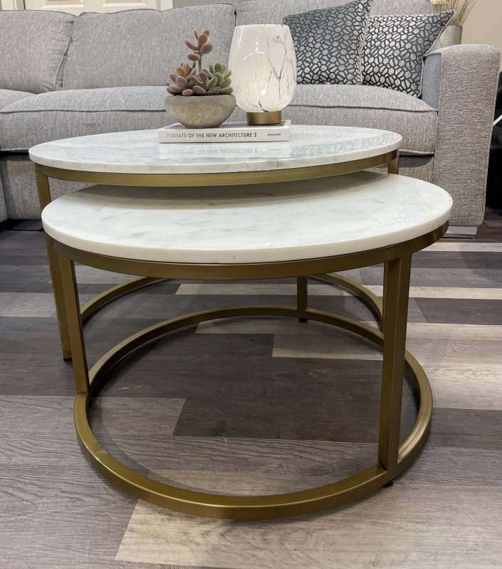 Pickfort Marble Top Set of 2 Coffee Tables