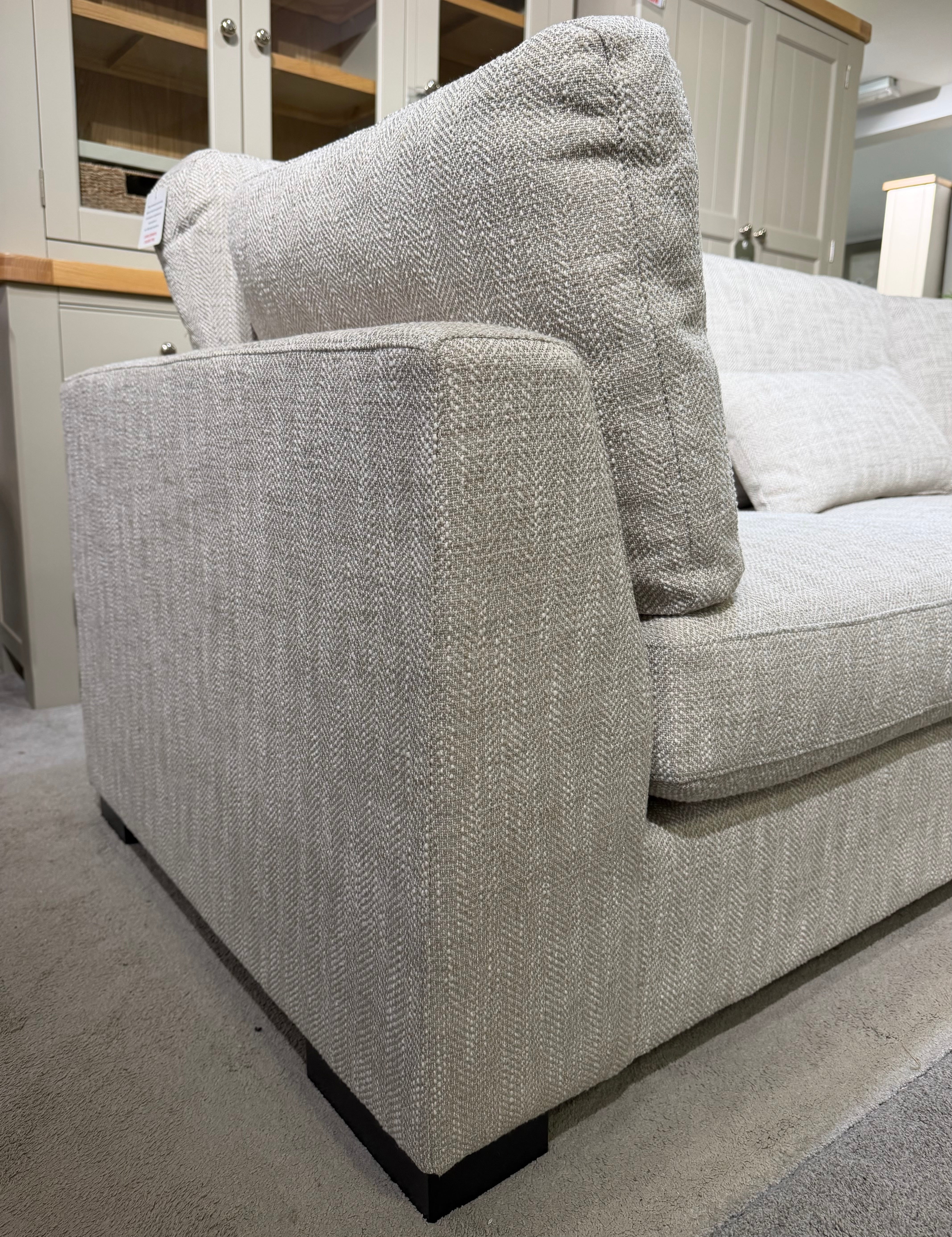 Ripley Chaise Sofa Herringbone Left Facing