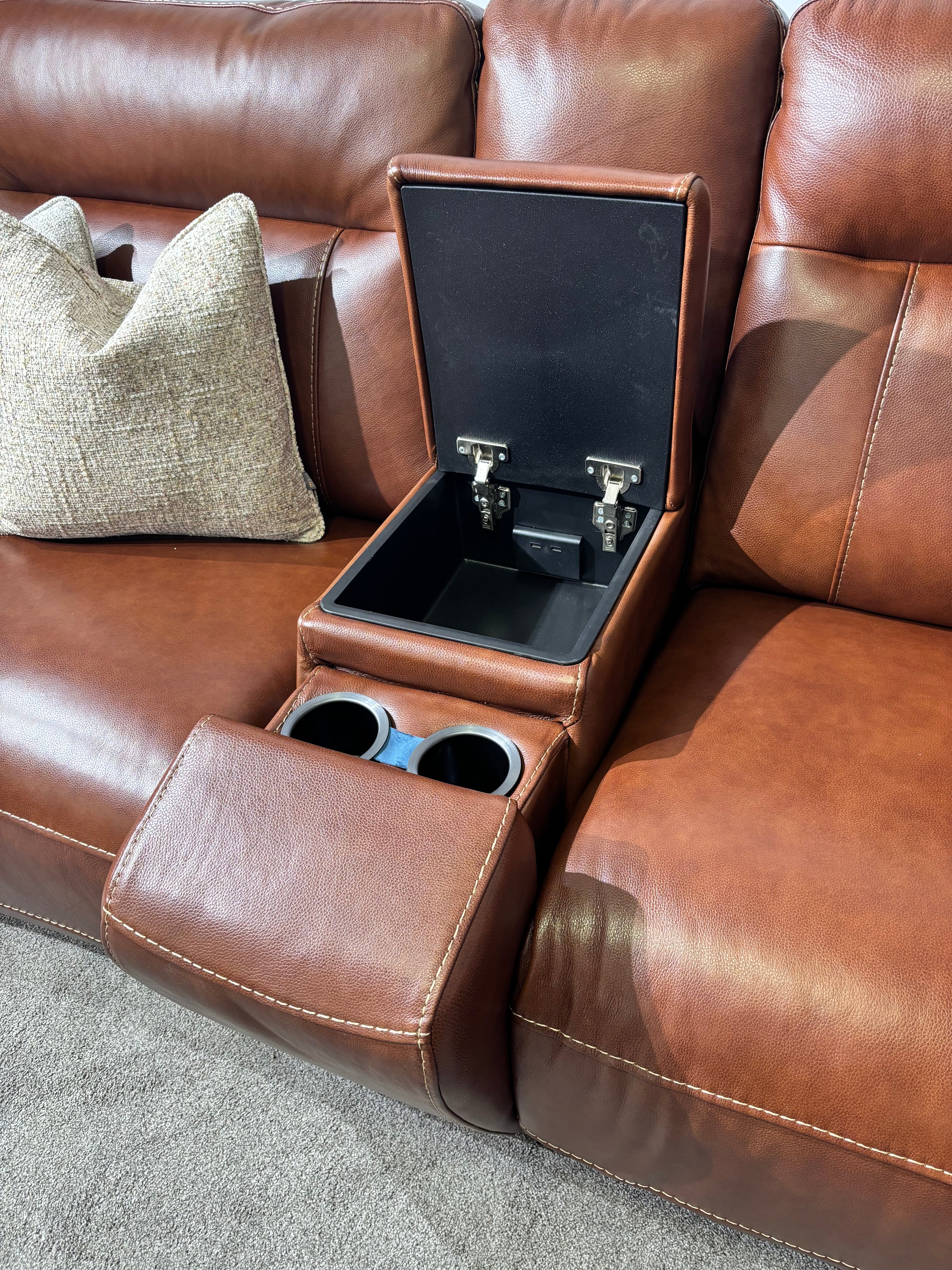 Hazel Leather Electric Recliner Corner Sofa